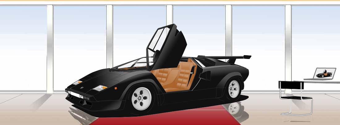 Lamborghini Countach LP500 doors up